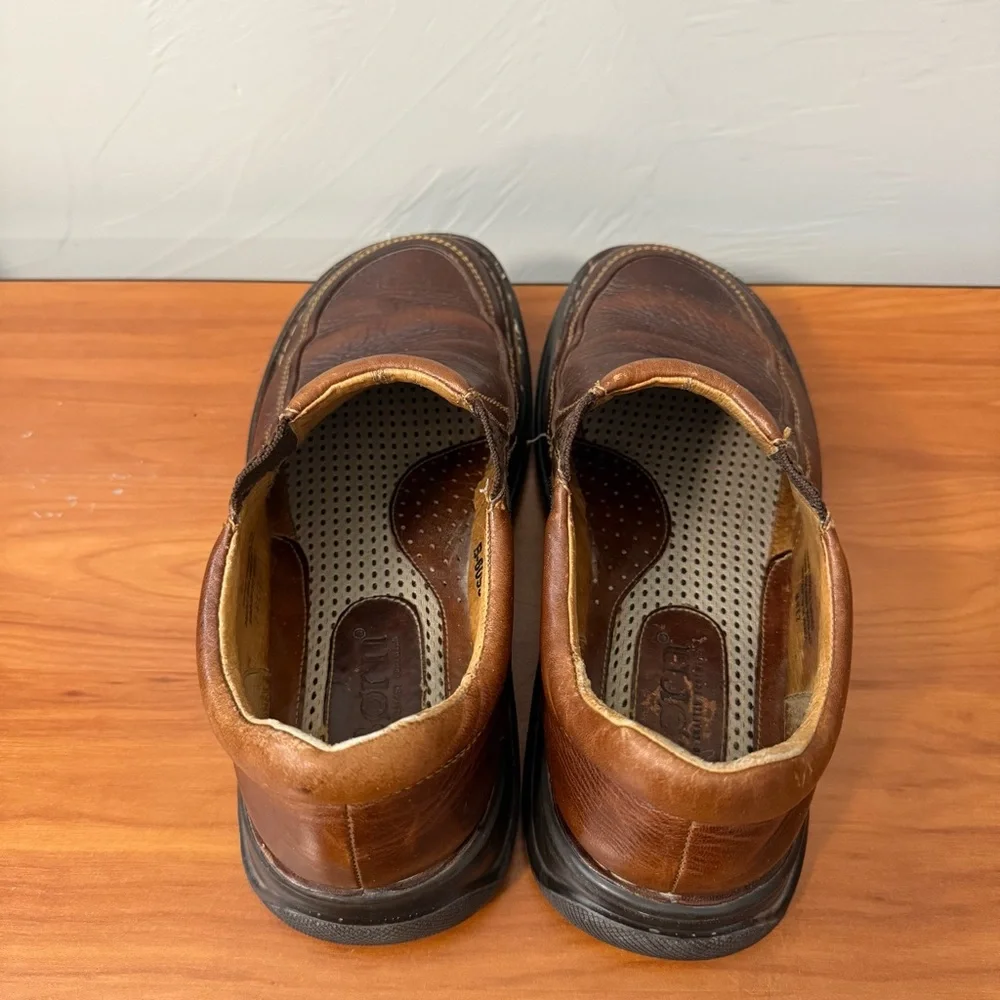 Born Men's Brown Leather Loafer Slip On‎ Casual Casual Versatile Comfort M9
